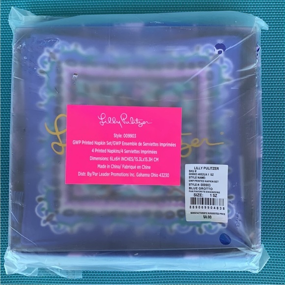 Lilly Pulitzer Cocktail Napkins Set of 4 - Picture 2 of 2